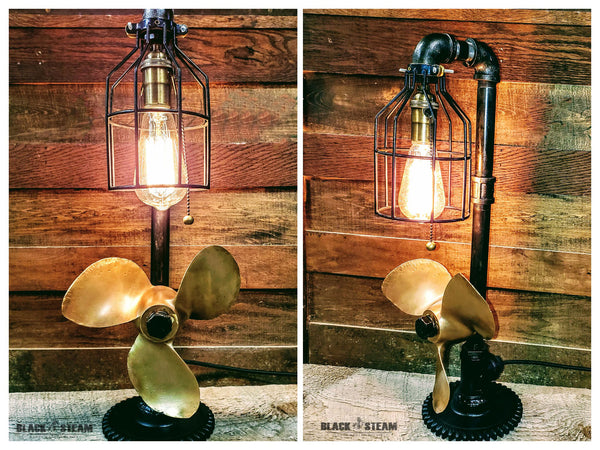 Brass Boat Motor Propeller Lamp 1803