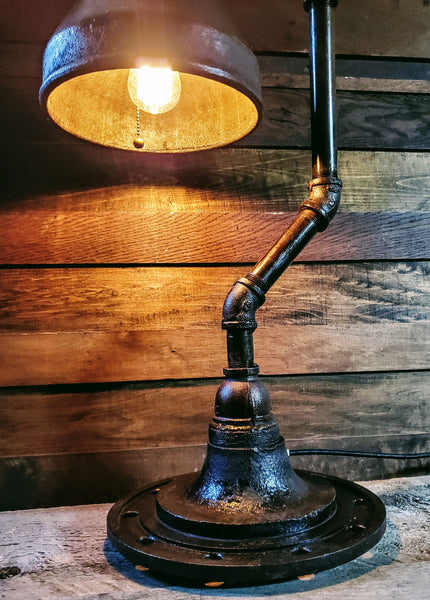 Rusty Cast Iron Funnel Lamp 1806